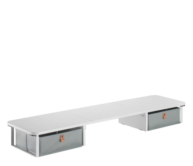 Spacetronik Nadstawka na biurko do monitora z szufladami - biały - 1199989 - zdjęcie
